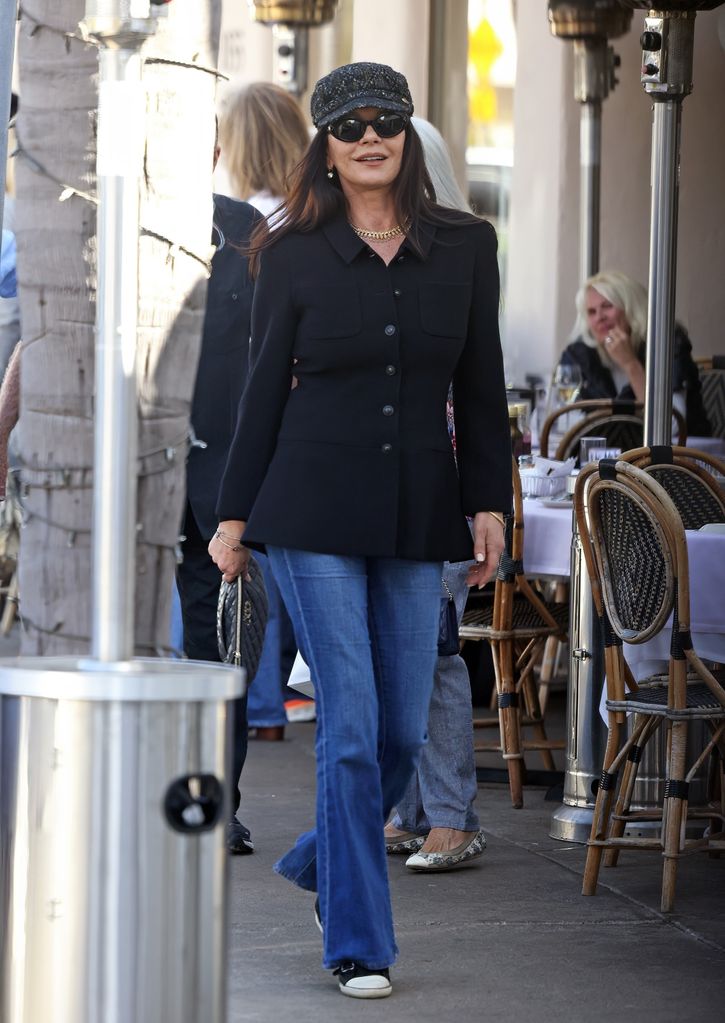 Catherine Zeta-Jones put on a stylish display for lunch with her husband

