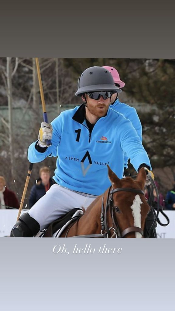 A photo of Prince Harry playing polo