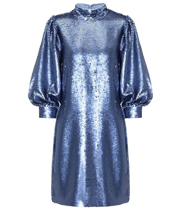 Ganni blue sequin dress