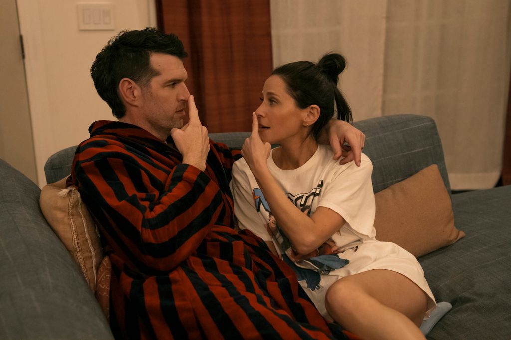 Timothy Simons as Sasha, Jackie Tohn as Esther in episode 203 of Nobody Wants This
