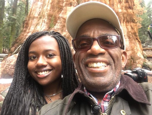 Al Roker with his daughter wearing a white cap