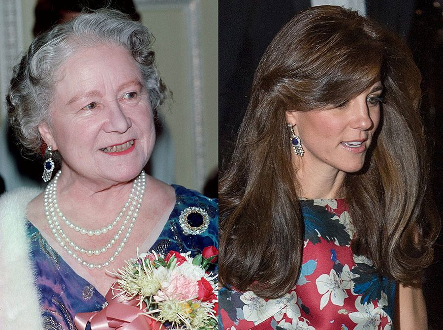 queen mother kate middleton Sapphire and Diamond Fringe Earrings