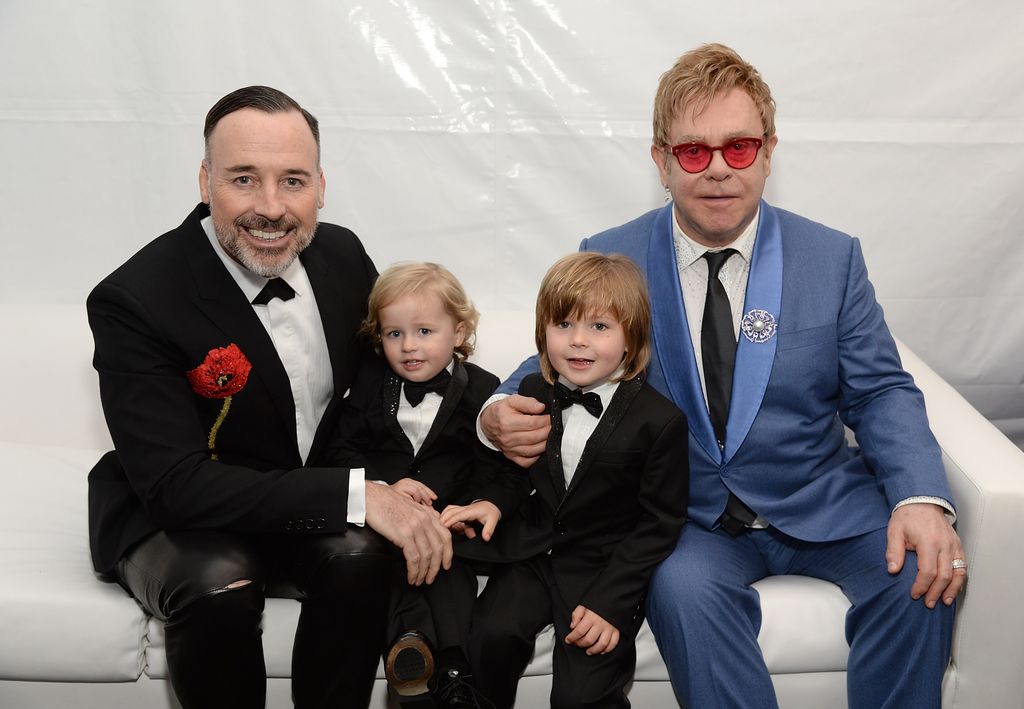 (L-R) David Furnish, Elijah Furnish-John, Zachary Furnish-John, and Sir Elton John 