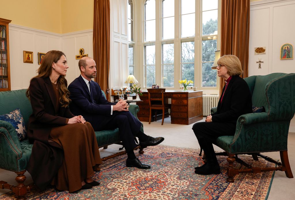 Le prince et la princesse de Galles rencontrent l'archevêque Sarah Mullally, archevêque de Cantorbéry, au palais de Lambeth, le 5 février.