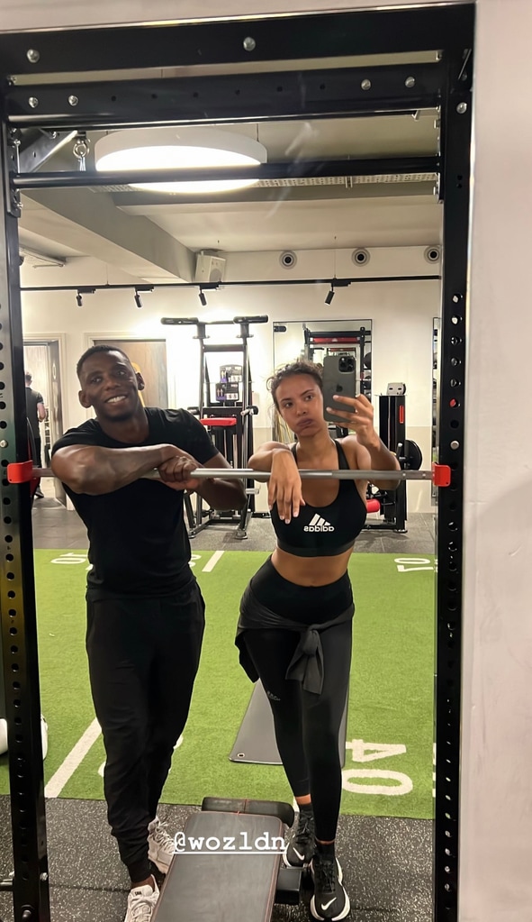 Maya Jama shares a selfie from the gym