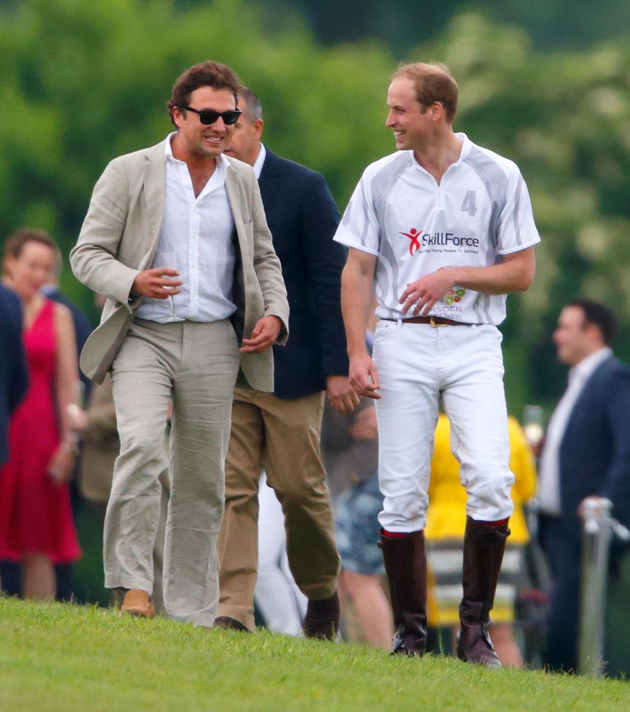 Thomas van Straubenzee and Prince William at a polo match