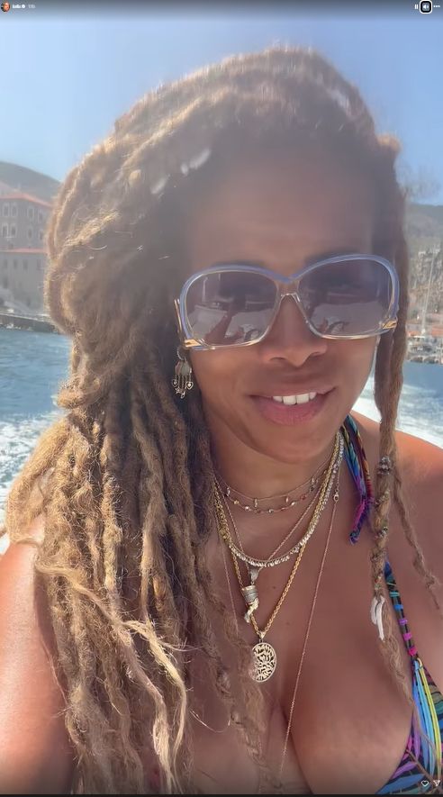 Kelis pictured on a boat