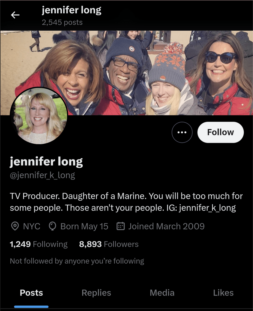 Jennifer has a close relationship with the Today co-stars and even has a photo of them together on her X profile 