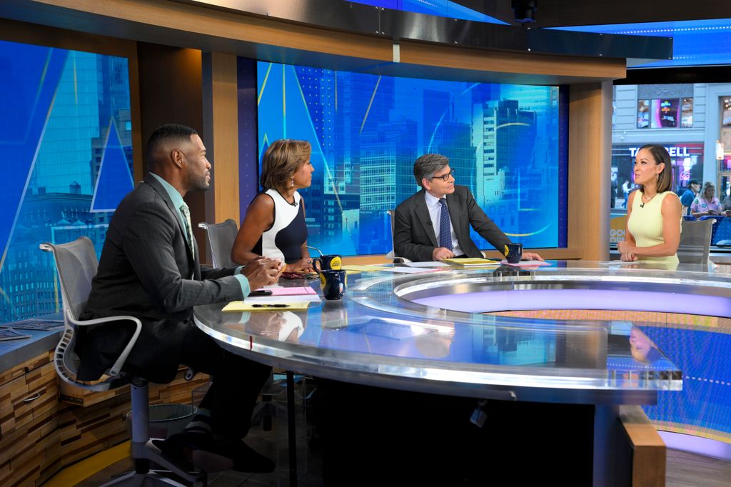 GOOD MORNING AMERICA - 6/3/24 - Show coverage of "Good Morning America" on 6/3/24 on ABC.  MICHAEL STRAHAN, ROBIN ROBERTS, GEORGE STEPHANOPOULOS, EVA PILGRIM