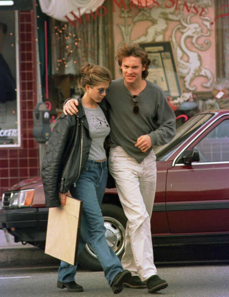 Jennifer Aniston and Tate Donovan are seen on January 14, 1995 in Los Angeles, California