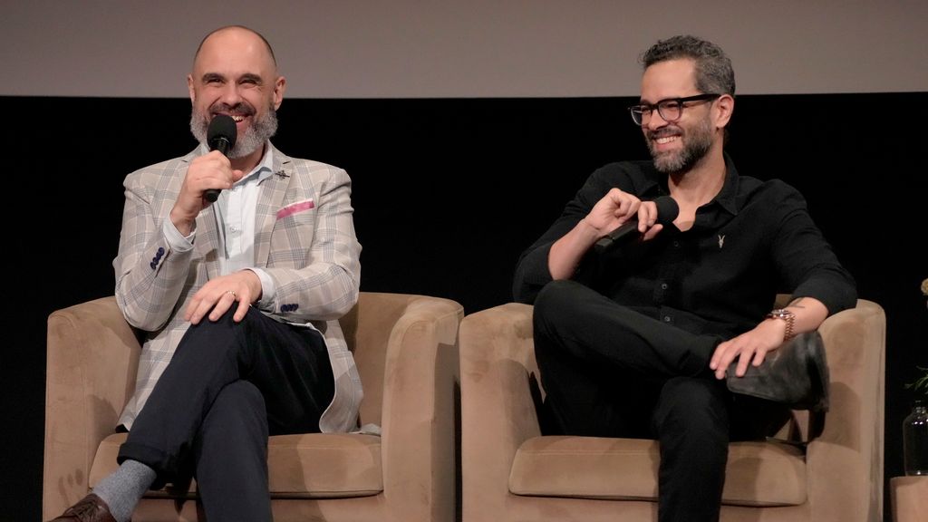 Craig Mazi and Neil Druckmann speak onstage at HBO's "The Last of Us" FYC Event in Los Angeles at Saban Media Center on June 09, 2025 in North Hollywood, California