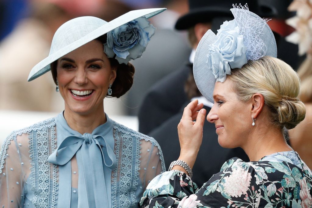 Kate Middleton and Zara Tindall at Royal Ascot horse racing meet, in Ascot, west of London, on June 18, 2019. 