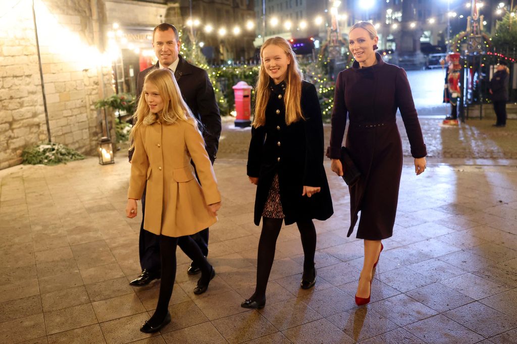 The Phillips clan and Zara made their way into Westminster Abbey in support of Princess Kate 