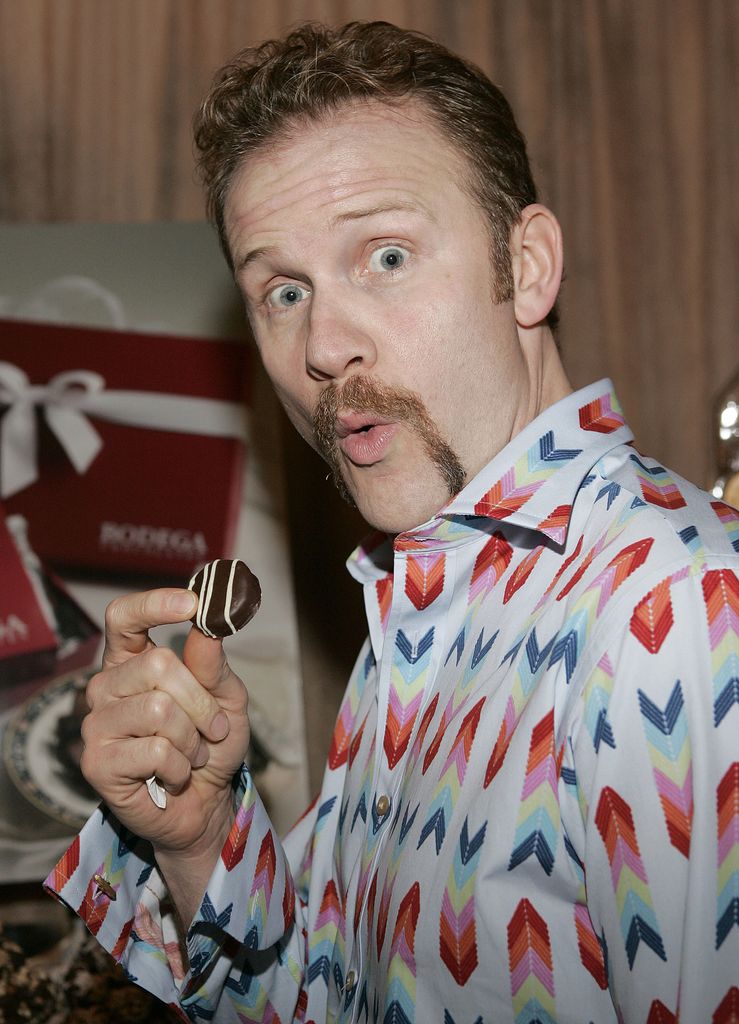 Morgan Spurlock during 2005 Oscar's Award Lounge Hosted by Extra at The Century Plaza Hotel - Extra Suite in Hollywood, California, United States. (Photo by J. Merritt/FilmMagic)