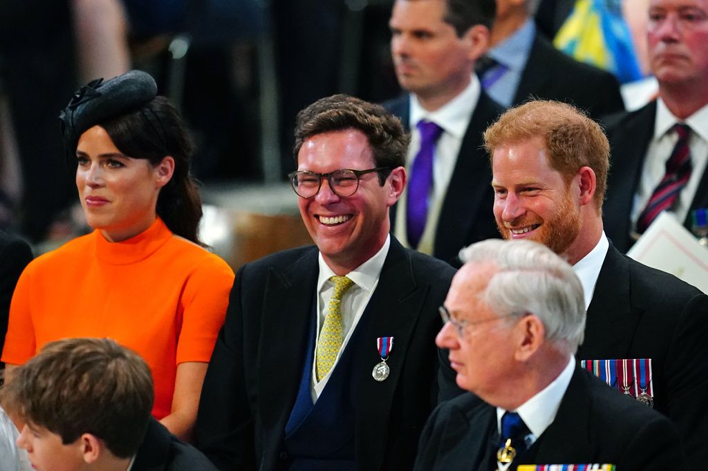 Eugenie, Jack and Harry at the Platinum Jubilee Thanksgiving service