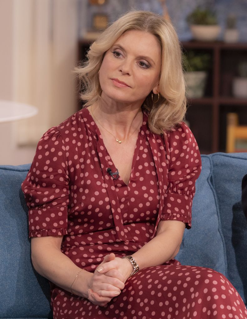 Emilia Fox in a polka-dot dress