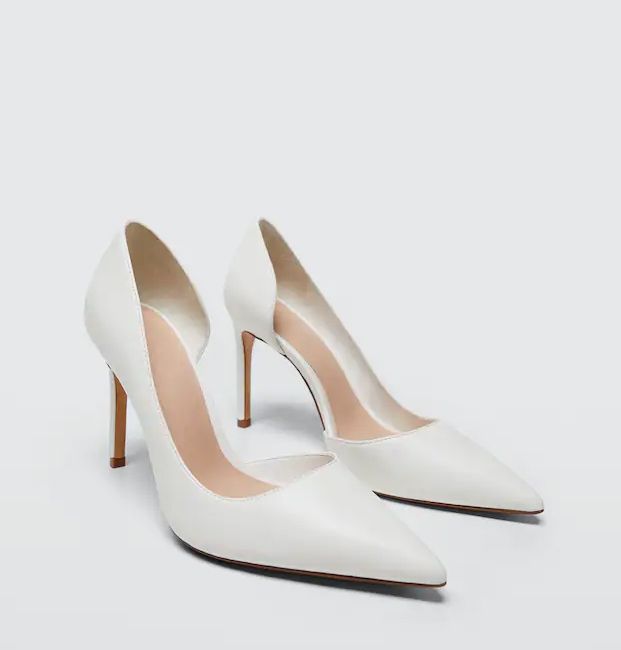 mango pointed white heels