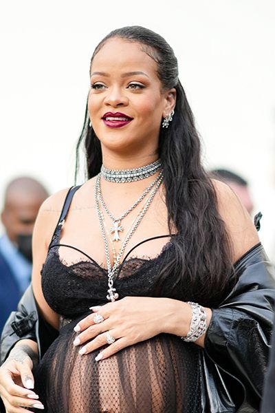 Rihanna Wears Half Up Half Down