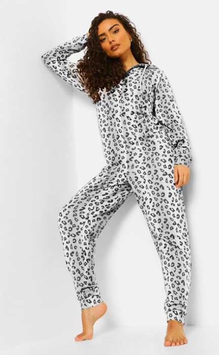 leopard print onesie white