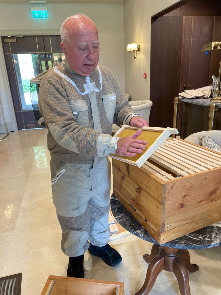 Thomas Clancy teaches beekeeping