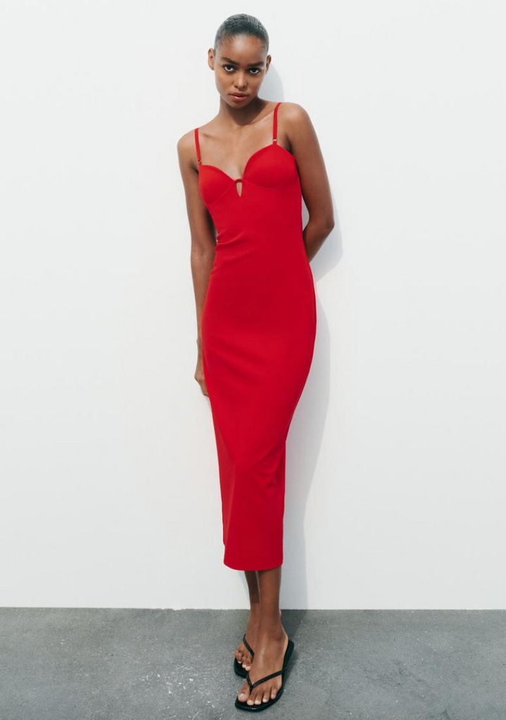 Zara red dress