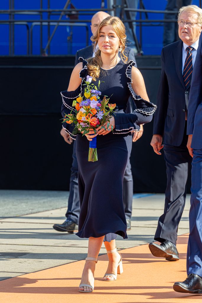Princess Alexia of The Netherlands attends the naming ceremony of vessel VOX Alexia on September 9, 2023 in Rotterdam, Netherlands. The VOX Alexia is a trailing suction hopper dredger built by international marine contractor Van Oord. (Photo by Patrick van Katwijk/Getty Images)