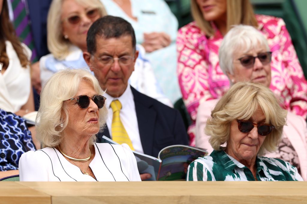 Queen Camilla was joined at Wimbledon by her sister Annabel Elliot 