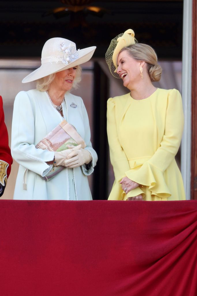 Queen Camilla and Sophie, Duchess of Edinburgh during Trooping the Colour at Buckingham Palace