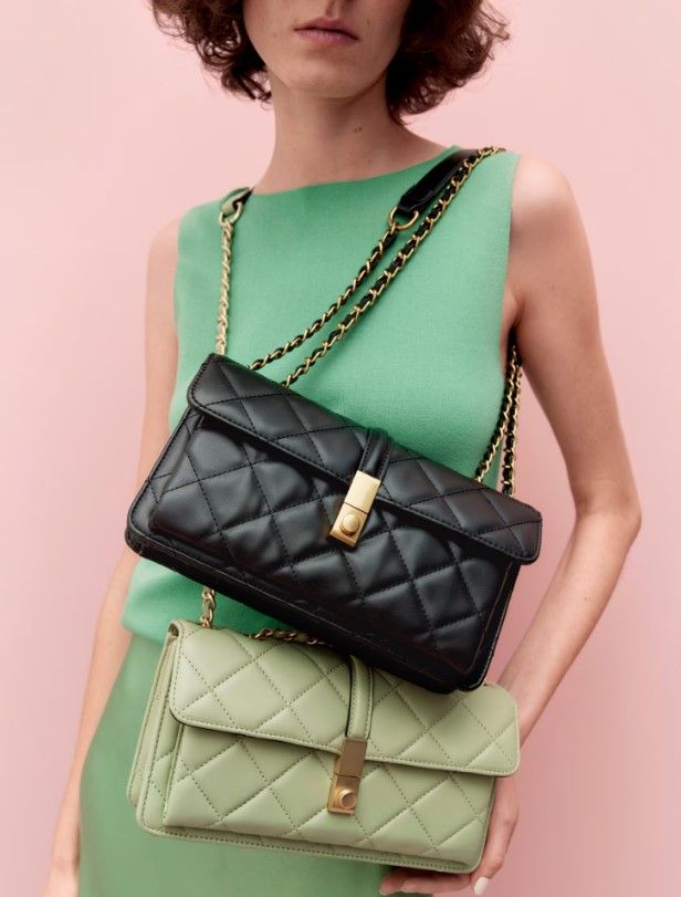 marks and spencer green and black bags 