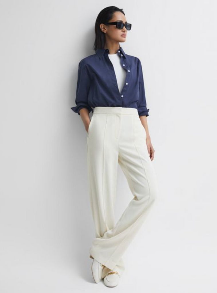 Reiss cream trousers on sale