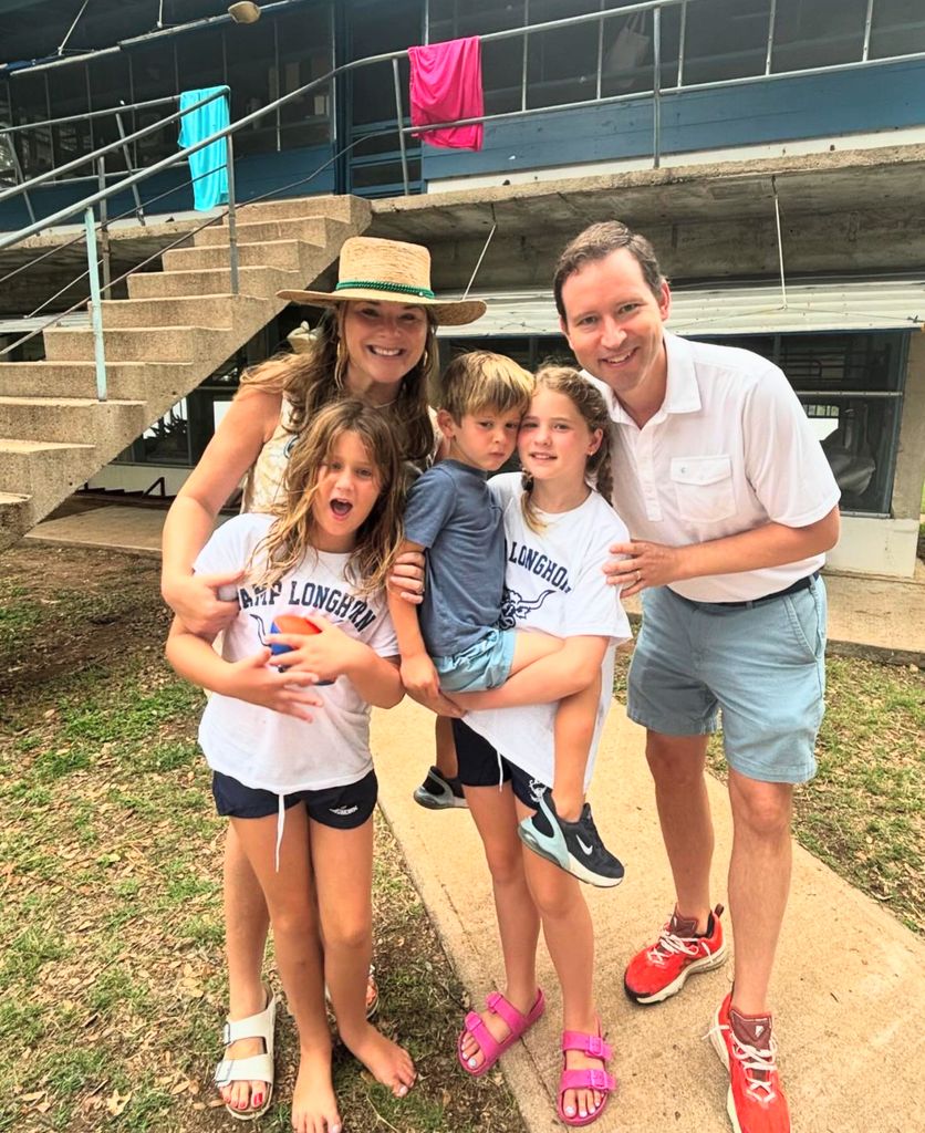 Photo shared by Jenna Bush Hager on Instagram August 2024 featuring her husband Henry Hager and their kids Mila, Poppy and Hal while on the family's summer vacation in Texas