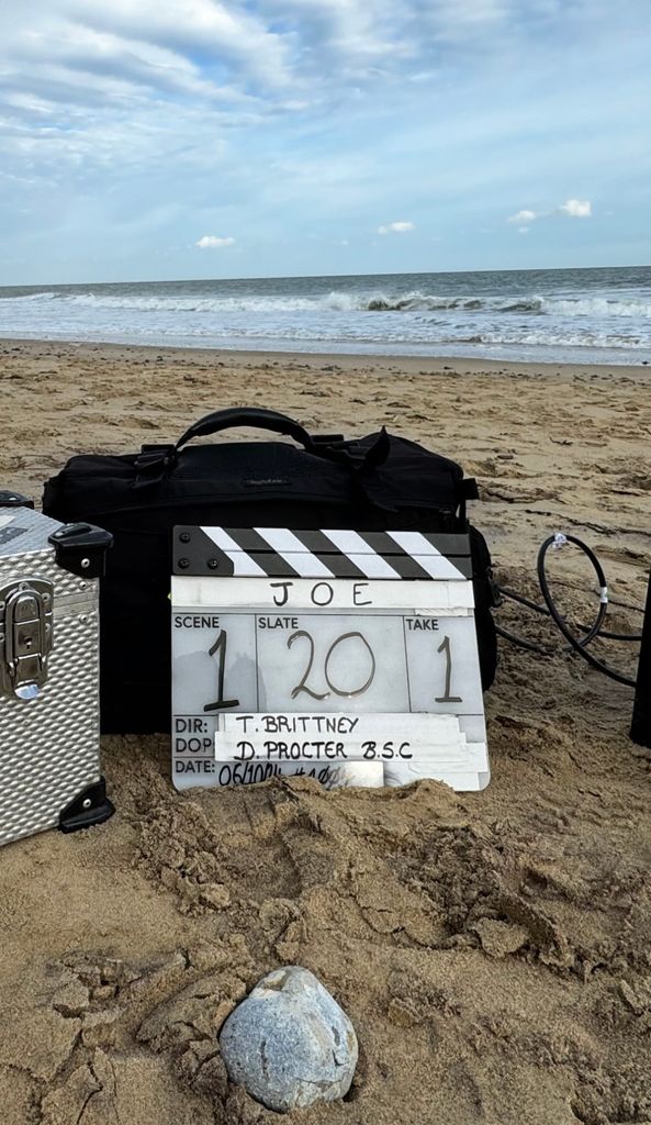 Tom Brittney behind the scenes beach snap