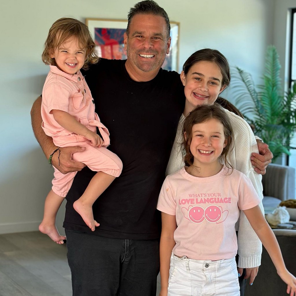 Photo shared by Randall Emmett on Instagram November 2023 posing with his three daughters, London, 14, Rylee, ten, and Ocean, two