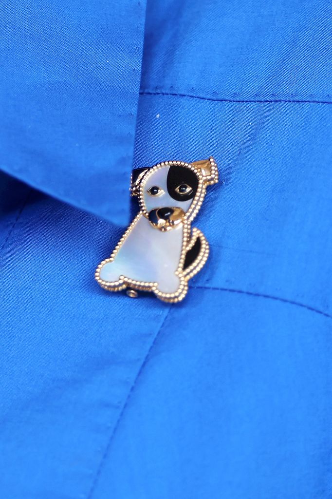 queen camilla wearing dog brooch