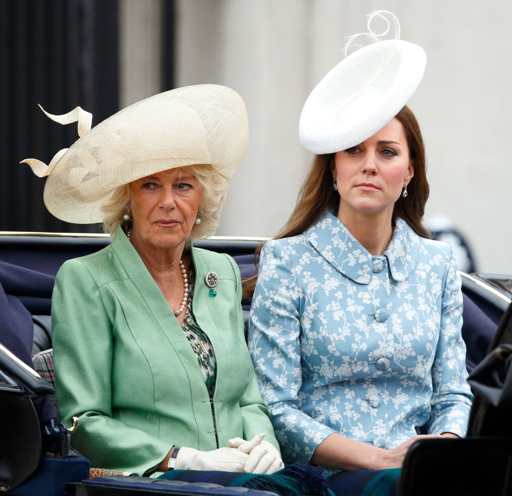 Kate Middleton's first curtsy to Queen Camilla caught on camera see