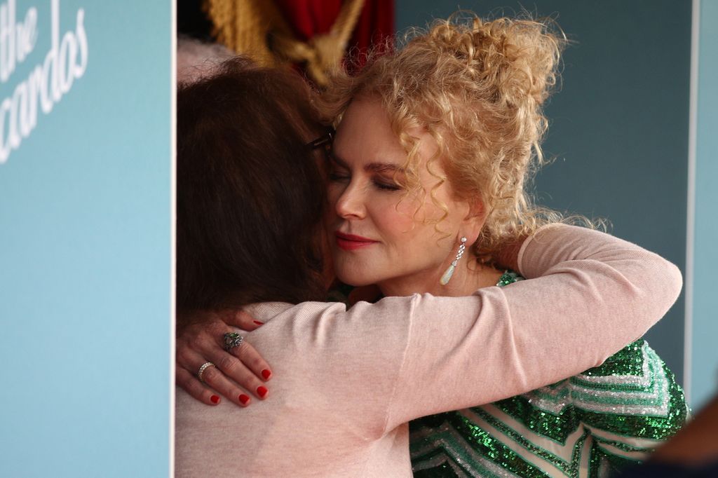 Nicole Kidman hugs her mother Janelle Kidman during the Australian premiere of Being The Ricardos in 2021