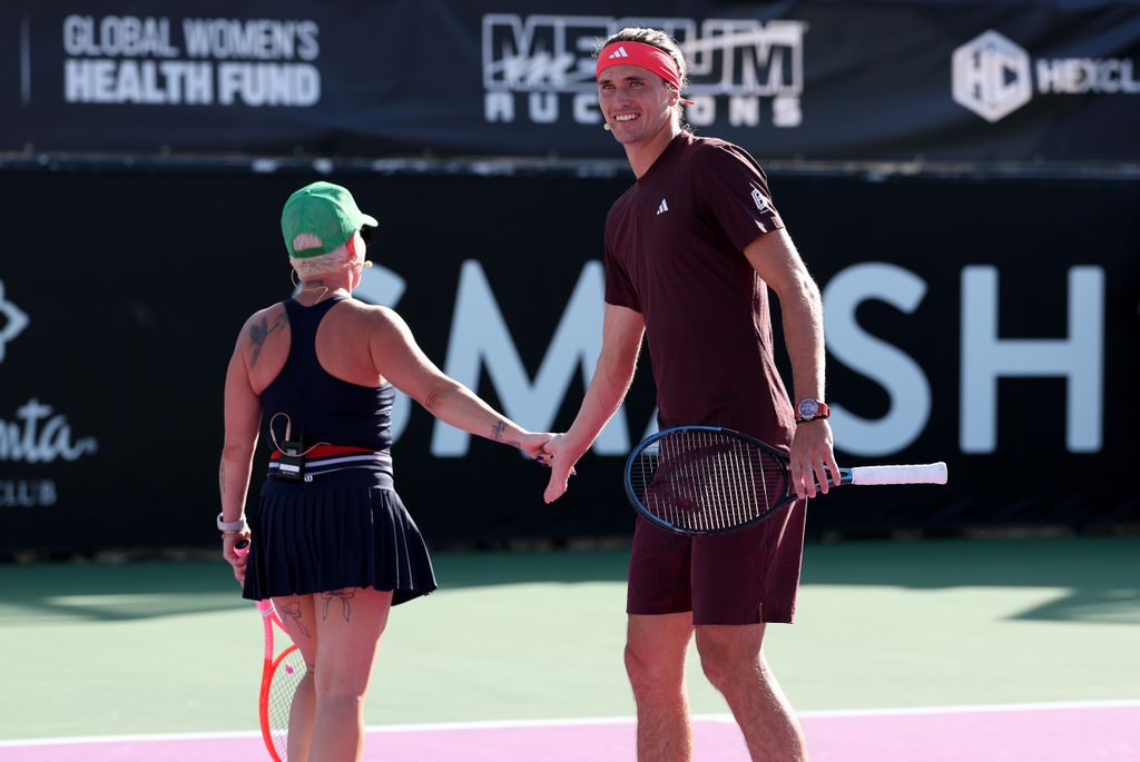 Pink teamed up with Alexander Zverev