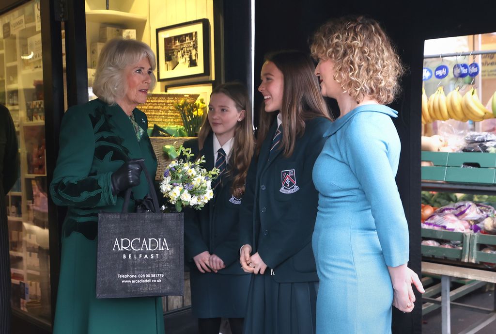 Queen Camilla visits Arcadia deli in Belfast
