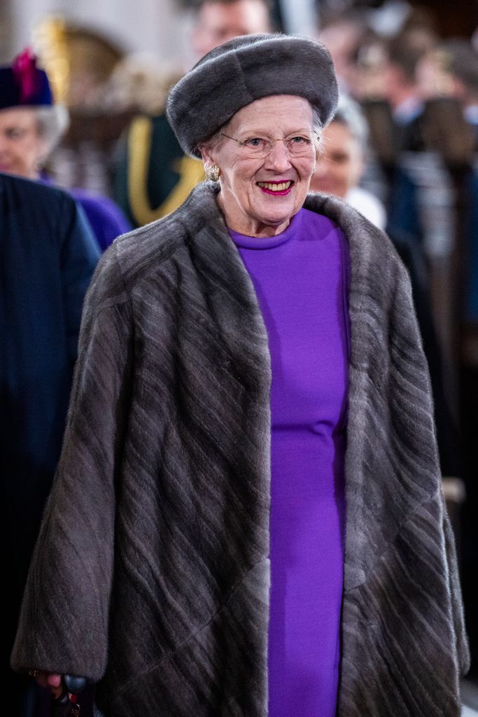Queen Margrethe participates in a celebratory church service at Aarhus Cathedral on January 21, 2024 