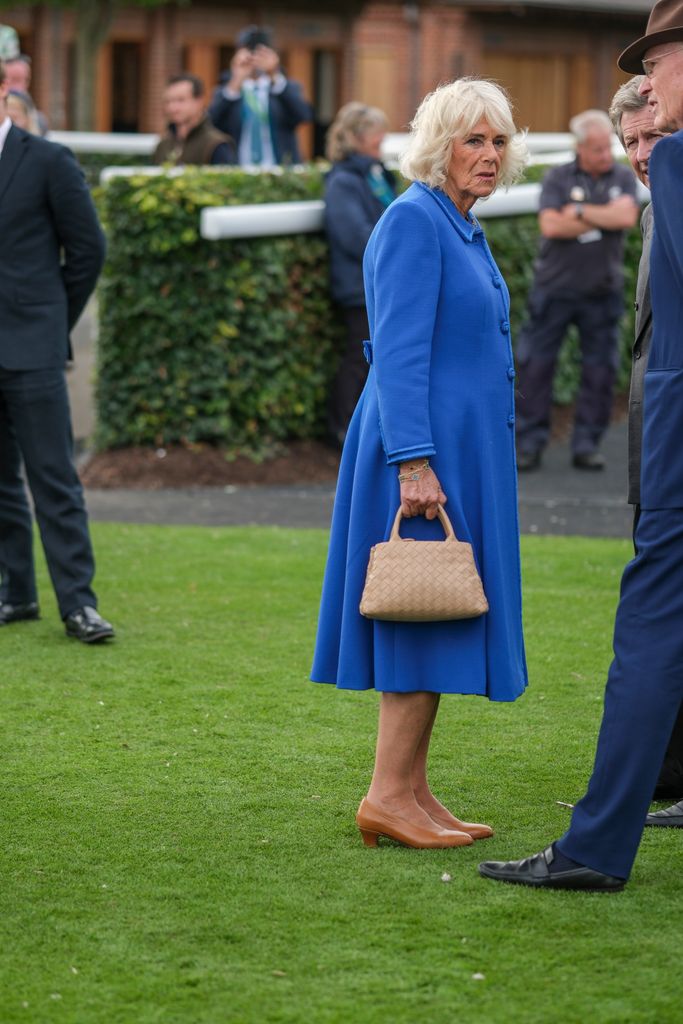 Camilla looked so glamorous in the bright blue coat dress