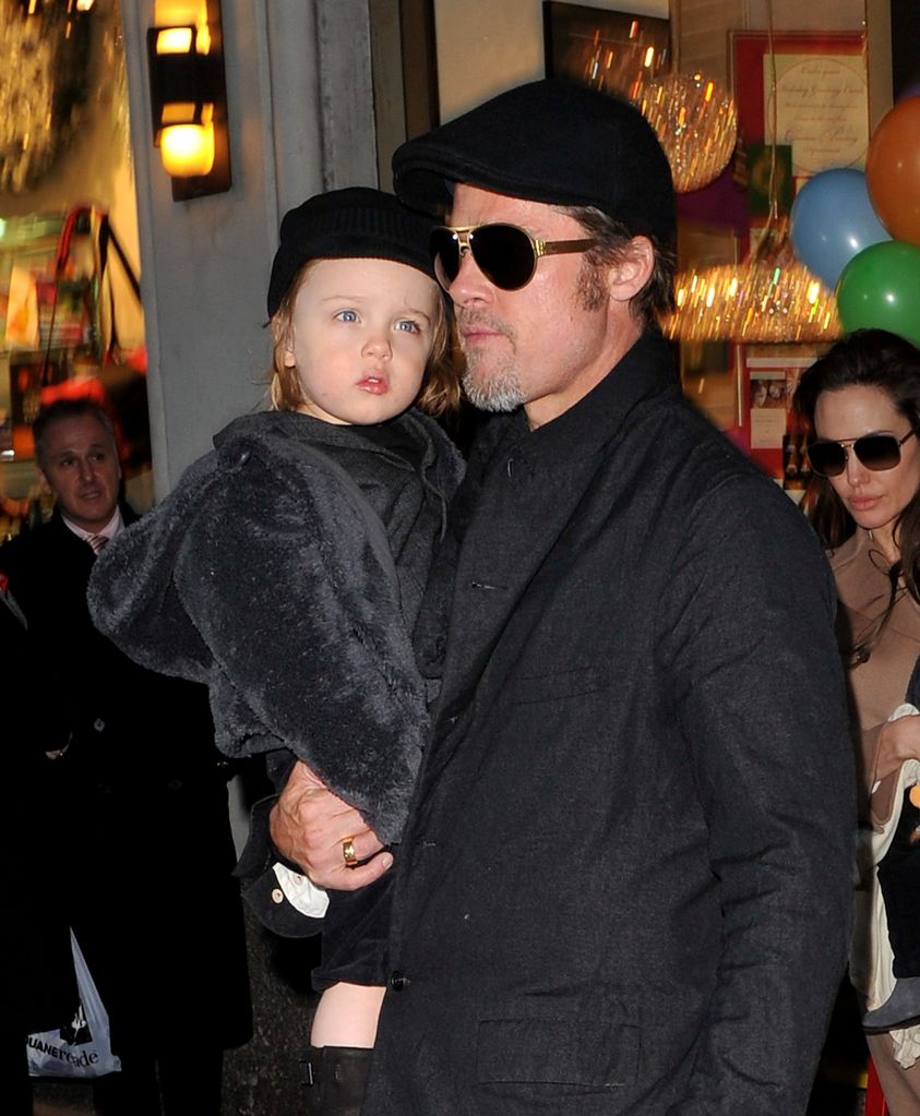 Brad Pitt at Lee's Art Shop with Knox Jolie-Pitt on December 4, 2010 in New York City.