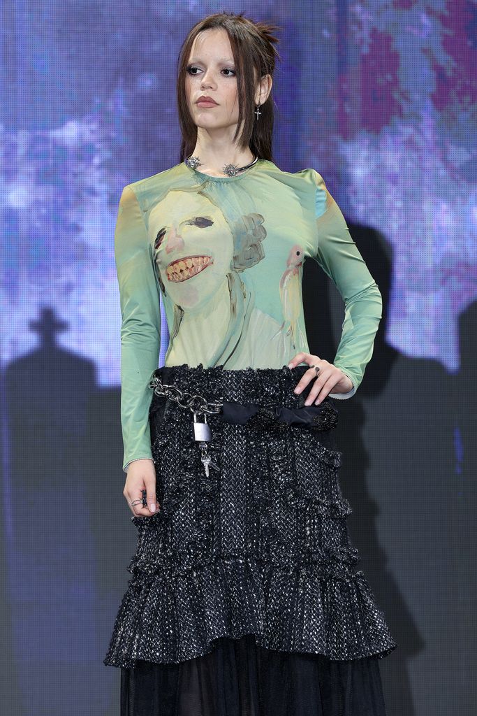 Jenna Ortega attends the "Wednesday" Season 2 press conference at Four Seasons Hotel on August 11, 2025 in Seoul, South Korea. (Photo by Han Myung-Gu/WireImage)