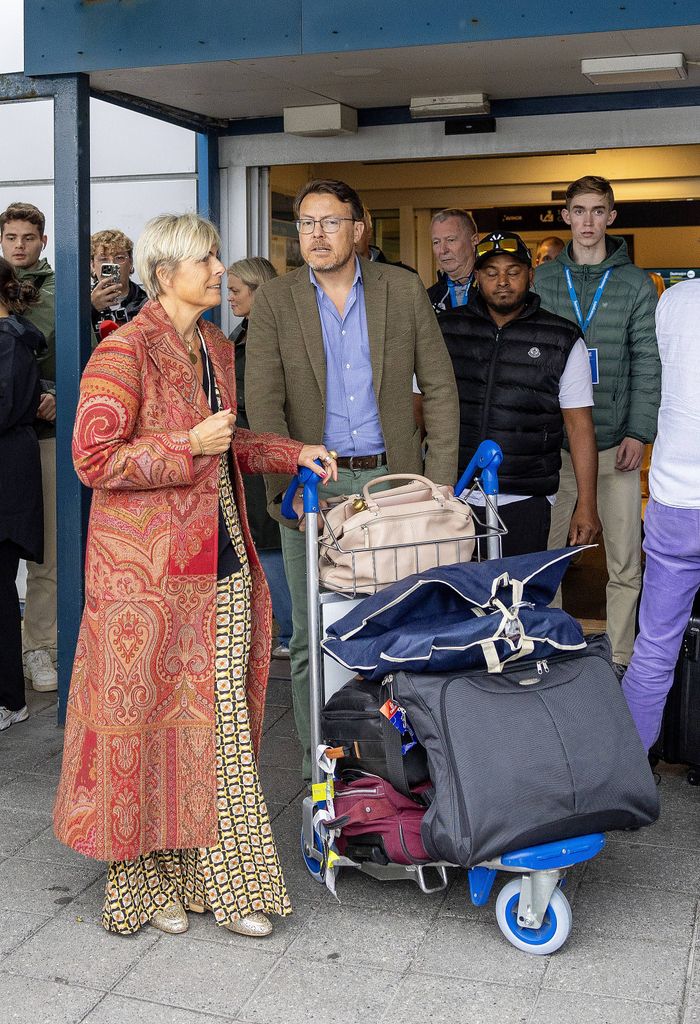 Dutch Princess Laurentien and Prince Constantijn arriving at the Alesund airport in Norway for the upcoming wedding of Norwegian Princess Martha Louise and American Shaman Durek and welcome party at Hotel 1904 in Aalesund. Princess Laurentien and Prince Constantijn arriving at the Alesund airport in Norway 