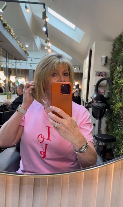 Ruth Langsford in pink t-shirt