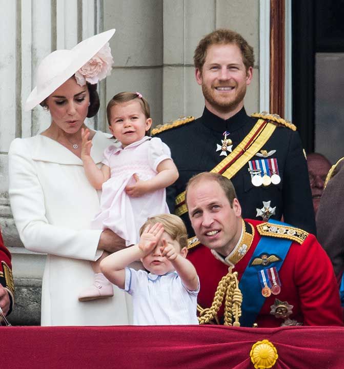Prince Harry with William, Kate, George and Charlotte in 2016