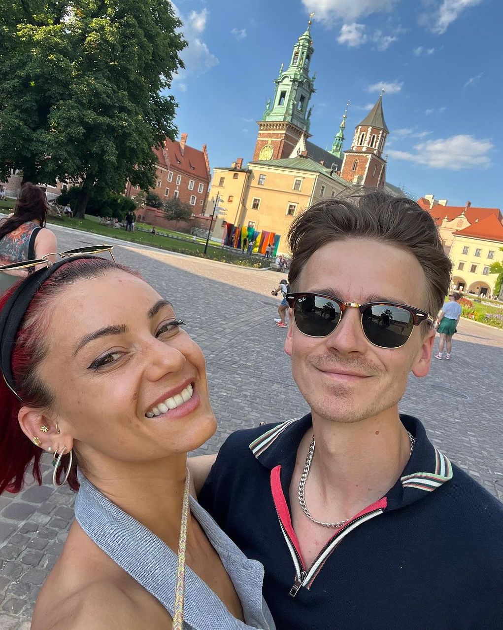 Diane Buswell and Joe Sugg during their vacation in Poland