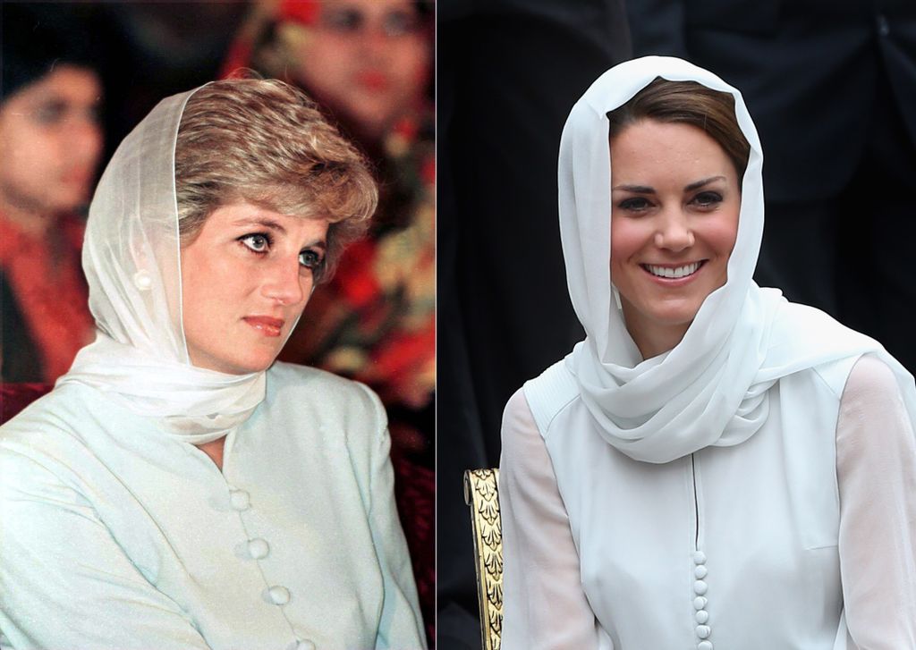 Diana in Pakistan in 1996 and Kate in Kuala Lumpur in 2012