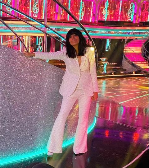 claudia winkleman strictly suit