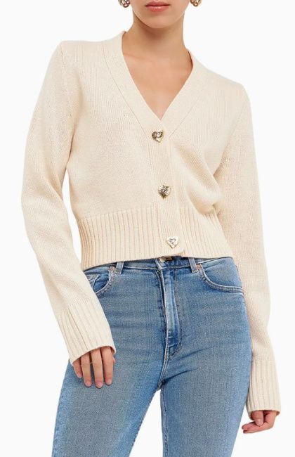heart button cardigan sweater nordstrom