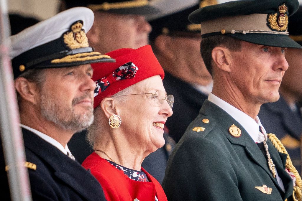 Queen Margrethe with her two sons, Frederik and Joachim